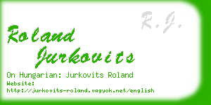 roland jurkovits business card
